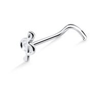 Musical Notation Shaped Silver Curved Nose Stud NSKB-853